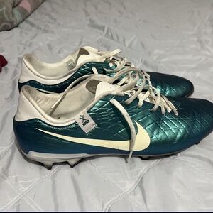 Nike Teal and White Soccer Cleats